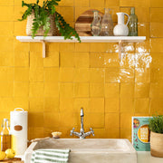 Mustard Yellow Moroccan Zellige Tiles 10x10 cm